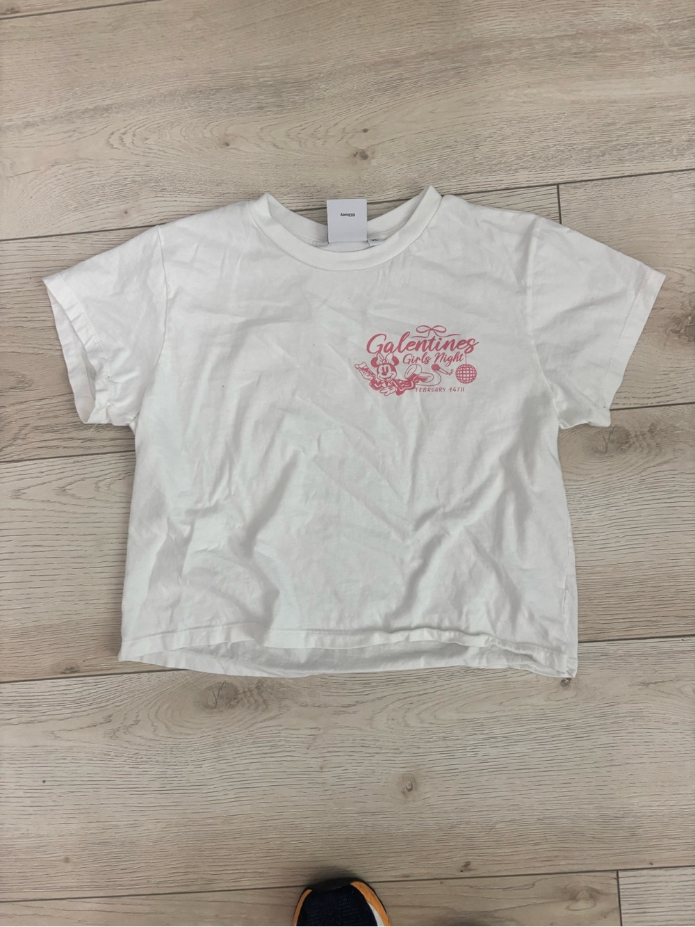 Disney White Tee with Pink Galentines Graphic